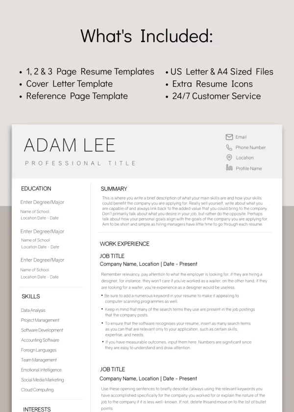 Adam Lee – Resume Template – Rolan Resumes