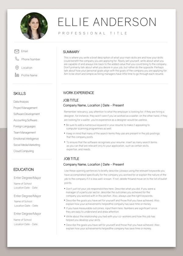 Ellie Anderson – Resume Template – Rolan Resumes