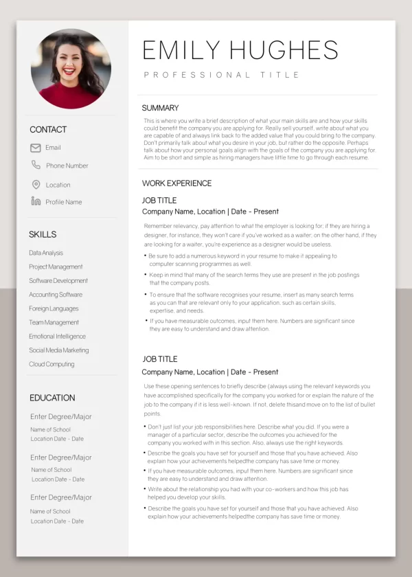 Emily Hughes – Resume Template – Rolan Resumes