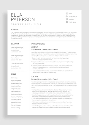 Ella Paterson – Resume Template – Rolan Resumes