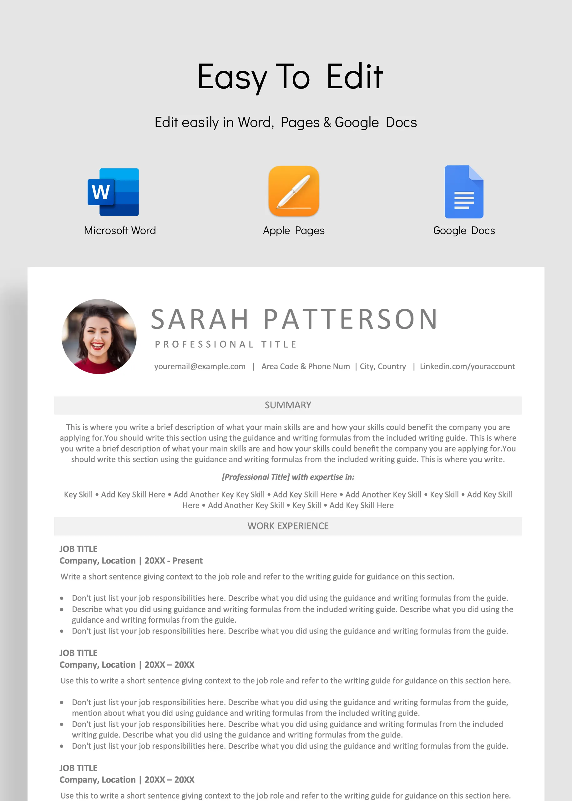 Modern Resume Template (With Photo) <br><strong>(Lifetime Access)</strong> - Image 3